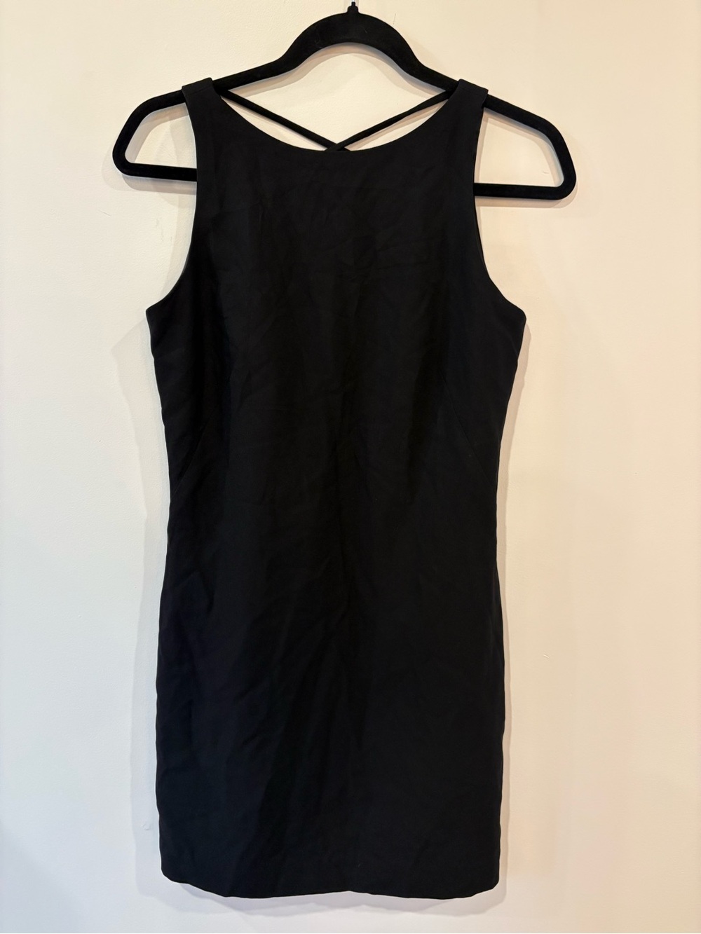 Amanda Smith Black Mini Dress with Crisscross Back